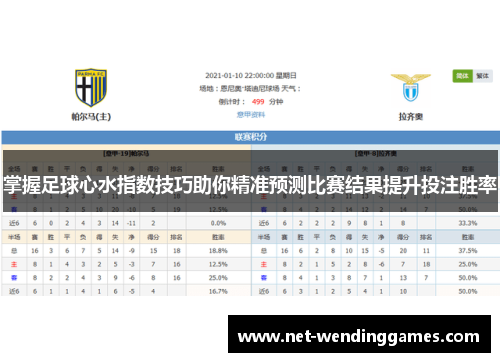 掌握足球心水指数技巧助你精准预测比赛结果提升投注胜率